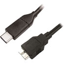 CORDON USB 3.1, type C mâle - type B-micro mâle, 1m, noir