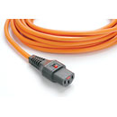 IEC-LOCK CORDON SECTEUR IEC verrouillable femelle C13 - non terminé, 5m, orange