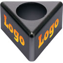 CANFORD BADGE MICRO plastique, triangle, noir, 1x logo sur 3 faces (spécifier les détails)