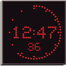 WHARTON 4900E.05.R.S.UK HORLOGE caractères rouges 50mm, montage en surface, alim secteur