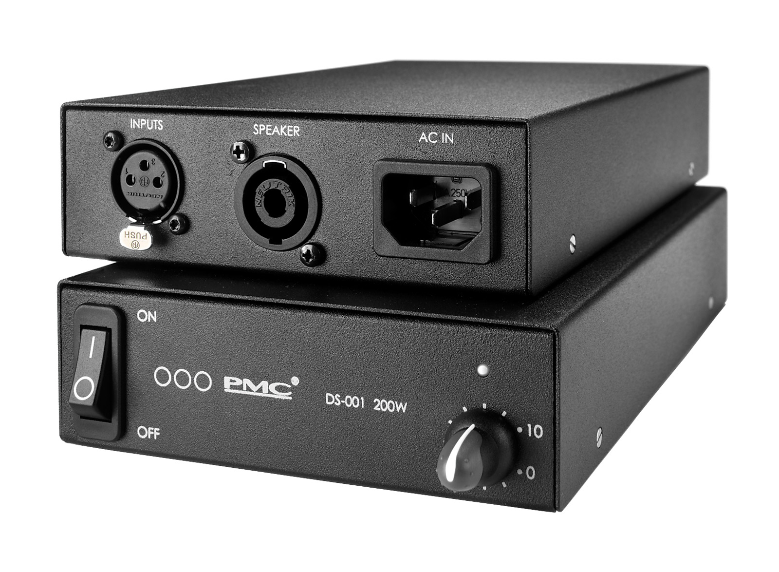 PMC DS001 AMPLI DE PUISSANCE MONO 400W/4, 200W/8, entrée XLR, sortie