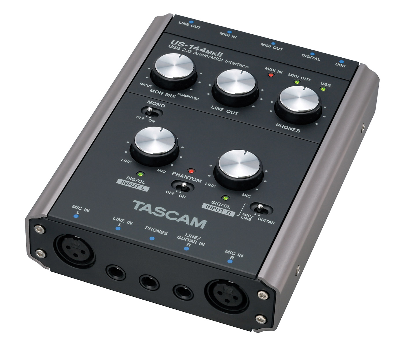 TASCAM US144MKII INTERFACE AUDIO USB 2x entr.mic/ligne, S/PDIF, MIDI I