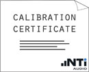 NTI CERTIFICAT DE CALIBRATIONPOUR XL2 et autres produits NTi spécifiques