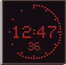 WHARTON 4900NE.05.R.S.UK HORLOGE caractères rouges 50mm, install. en surface, alim.UK