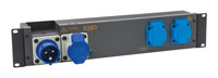 EMO C612S DISTRIBUTEUR SECTEUR entrée IEC 16A, 2x Schuko, 16x IEC 6A et 2x prises UK 13 (arr.)