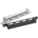 CANFORD PANNEAU GESTIONNAIRE DE CABLES horizontal, 4 "canaux", avec couvercle, 1U, noir