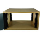 CANFORD ES4155008/O CAISSON RACK A POSER 8U, porte acrylique, prof.500mm, deux angles, chêne