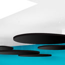 ARTNOVION AURA CLOUD MP Circular, multi-point fixing, raw black PET