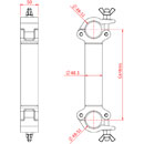 DOUGHTY T57351 RACCORD tube à tube parallele, centres 750mm, noir