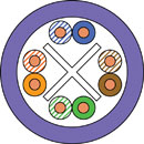 DRAKA CABLE CAT6 U/UTP (UC400 23 Eca) slimline, LFH, violet, boîte de 305m