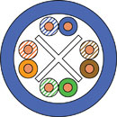 DRAKA CABLE CAT6 U/UTP (UC400 23 Eca) slimline, LFH, bleu, boîte de 305m