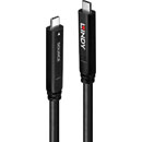 LINDY 43399 USB-C TO USB-C 3.2, 10Gbps, DP 1.4, fibre optic hybrid cable, 15m