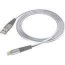 JOBY CHARGE AND SYNC CORDON Lightning, certifié Apple MFi, nylon tressé, 2.4A, 3m, gris