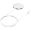 JOBY JB01811 CHARGEUR SANS FIL MAGNETIQUE UBS-C, charge Qi 15W, compatible MagSafe, blanc/aluminium