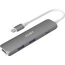 JOBY USB-C HUB ADAPTATEUR USB-C vers 2x USB-A/1x USB-C/1x 4K HDMI, traverse PD, crops alu, gris