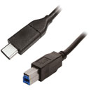 CORDON USB 3.1, type C mâle - type B mâle, 1m, noir
