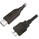 CORDON USB 3.1, type C mâle - type B-micro mâle, 2m, noir