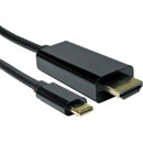 CORDON USB mâle Type C - mâle HDMI, 1m, noir