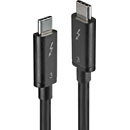 LINDY 41555 THUNDERBOLT CORDON Type C USB male - Type C USB male, noir, 0.5m