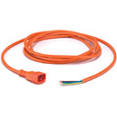 CORDON SECTEUR IEC mâle C14-non terminé, 3m, orange