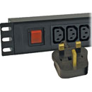 RPP X198ES UNITE DE DISTRIBUTION ELECTRIQUE RACK 8x prises IEC320, avec néon, commutable