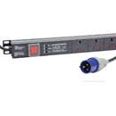 CANFORD REGLETTE SECTEUR économique, vertical, 12 voies GB, fiche 32A, avec fusible