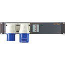 EMO C660 DISTRIBUTEUR SECTEUR entrée IEC 32A, 1x IEC 32A, av., 2x IEC 16A et 3x UK 13, arr.