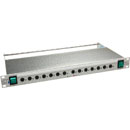 CANFORD MDU11S DISTRIBUTEUR SECTEUR CA double sort. 7x IEC, double entr.IEC, interrupt., vert, gris