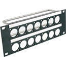 CANFORD PANNEAU DE CONNEXION UNIVERSAL largeur demi rack, 2U, 2x7, noir