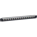 CANFORD PANNEAU DE CONNEXION RJ45 CAT6A économique, 1U, 1x16, traversant, blindé, noir