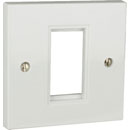 RPP EASYCLIP DE302 PLAQUE D'HABILLAGE 1gang, 1/2 mod., plast. blanc, coins carrés, borne de masse