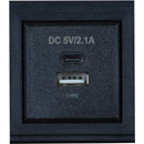 MUXLAB 500617 MODULE DE CONNEXION double chargeur USB, 1x Type A, 1x Type C, 5V DC