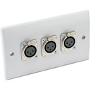 CANFORD PLAQUE DE CONNEXION GB 2-gang, 3x XLR femelle, plastique