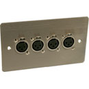 CANFORD PLAQUE DE CONNEXION GB 2-gang, 4x XLR femelle, nickel satiné