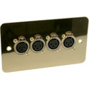 CANFORD PLAQUE DE CONNEXION GB 2-gang, 4x XLR femelle, laiton brossé