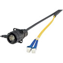 CANFORD FIBRECO HMA XLR bulkhead connector, 2-channel, SM, with LC fibre tails, 500mm