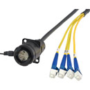 CANFORD FIBRECO HMA XLR bulkhead connector, 4-channel, SM, with LC fibre tails, 500mm