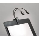 K&M 12270 TWIN HEAD LAMPE COL DE CYGNE pince ressort, alim.secteur/piles, 2x 4 LED, 2x 1400 lux