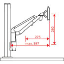 YELLOWTEC M!KA YT3802 EASYLIFT S SUPPORT ECRAN hauteur réglable, charge max. 7-15kg, argent