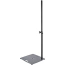 K&M 26727 PIED ENCEINTE sol, base carrée, charge 50kg, 1110-1810mm, bouton à ressort, noir