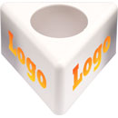CANFORD BADGE MICRO plastique, triangle, blanc, 1x logo sur 3 faces (spécifier les détails)