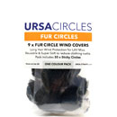 URSA STRAPS FUR CIRCLES BONNETTE MICRO poils longs, noir (pack de 9 Circles/30 Stickies)