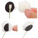 URSA STRAPS FUR CIRCLES BONNETTE MICRO poils longs, blanc (pack de 9 Circles/30 Stickies)