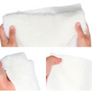 URSA STRAPS FURTANGLES BONNETTE MICRO poils longs, pièce de 30 x 15cm, blanc