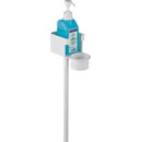 K&M 80340 SUPPORT DISTRIBUTEURSINFECTANT avec support, base ronde, bac récup., 1020mm, blanc