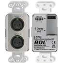 RDL DS-RN22 DANTE AUDIO INTERFACE Bi-directional, 2x2, 2x XLR in, mic/line, stainless steel