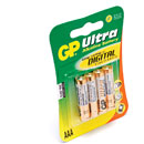GP 24AU PILES ALCALINE, format AAA, série Ultra, pack de 4