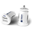 TRAVEL BLUE CHARGEUR USB - ALLUME CIGARE 12V 2100mA, 2 prises USB, blanc