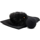 BUBBLEBEE SPACER BALL S WINDSHIELD With Long-Haired Fur Cover, 65mm diameter, 19-20mm mount, black