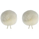 BUBBLEBEE TWIN WINDBUBBLES BONNETTE taille 3, pour micro de dia.5-9mm, pack de 2, blanc cassé